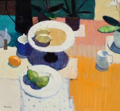 JOHN KINGSLEY - still life with pears and lemons